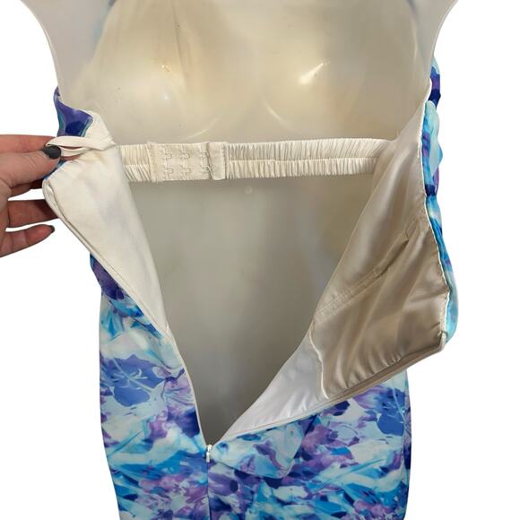 Handmade Floral Chiffon Strapless Maxi Dress Babydoll Pleated Feminine Festival - Picture 5 of 12